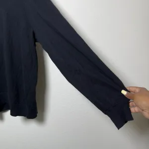 J. Crew Women Cotton Cashmere Sweater XXL Black Crewneck Classic Minimalist thumbnail 2