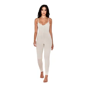 HOUSE OF CB Zahara Milk Marl Summer Lounge Beige Oatmeal Onesie Jumpsuit thumbnail 4
