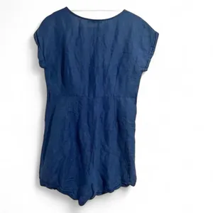 Mango Blue Short Sleeve Romper Playsuit Linen Size 6‎ Summer Vacation Girly thumbnail 2