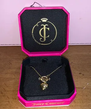 Juicy Couture Gold Medium Puffy Heart Necklace thumbnail 1