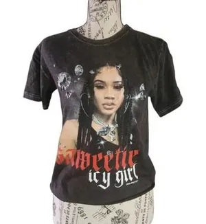 Legends Apparel Saweetie "The Next 50" Icy Girl Tee, Size Small thumbnail 1