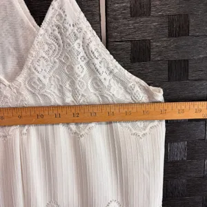 Lace Maxi Shift Dress Womens M White Boho‎ Bridal Wedding Beach Party Ethereal thumbnail 9