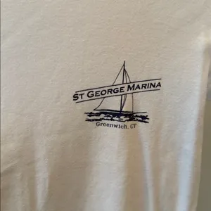 BRANDY MELVILLE / JOHN HALT white/navy Ringer tee Greenwich, CT thumbnail 3