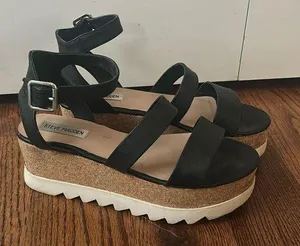 Steve Madden Kirsten platform sandals black Size 9.5 thumbnail 1