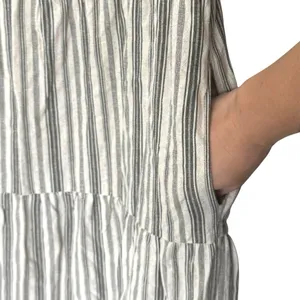 Cozy Co. Striped Maxi Dress Sz Small Sleeveless Cotton Blend Pockets Boho thumbnail 3