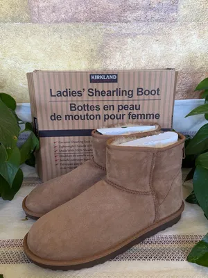 NEW Kirkland Signature Women’s Shearling Chestnut Tan Winter Short Boots Size 11 thumbnail 2