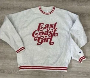 Barstool Sports EAST COAST GIRL Champion Reverse Weave Crewneck Sweatshirt thumbnail 1