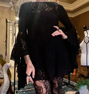 Sexy Bohemian Witchy Black Dress Unique thumbnail 2
