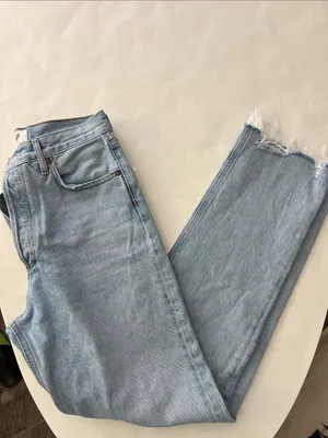 AGOLDE 90s Pinch Light Wash Buttonfly Organic Cotton Straight Leg Jeans 26 $230 thumbnail 5