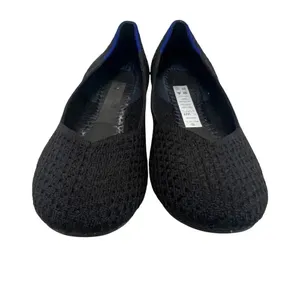 Rothy’s Flat Knit Honeycomb Rounded Toe Flats shoes Black/Blue Halo Size 7 thumbnail 4