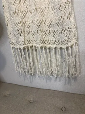 Shyanne Cream Crochet Fringe Midi Dress XL thumbnail 3