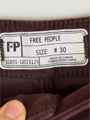 Free People Just Float On Corduroy Flare Pants Plum Size 30 Raw Hem Boho thumbnail 3
