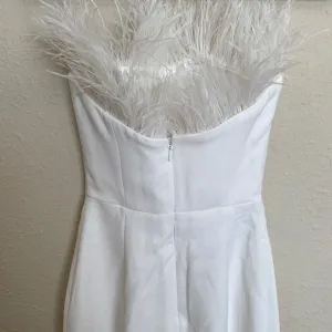 House of CB 'Bianca' White Feather Strapless‎ Dress NWOT size XS thumbnail 10