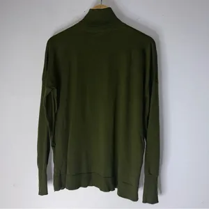 J Crew Green Turtle Neck Oversized‎ Merino Wool Sweater Medium thumbnail 2