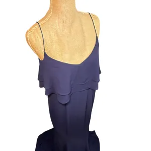 Love, LIkely Navy Blue‎ Sleeveless Layered Ruffle Evening Gown Size 4 thumbnail 5