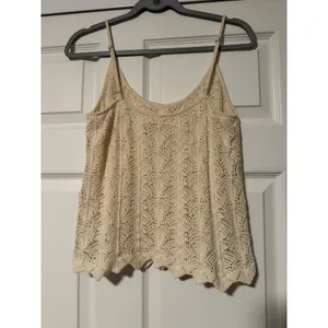 Reformation Crochet Tank Top Knit Scalloped Cottagecore Festival Western Organic thumbnail 2