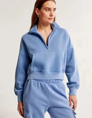Abercrombie & Fitch Fleece Sweatshirt Size Medium Light Blue Cotton Blend 1440 thumbnail 1