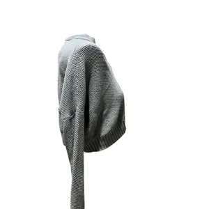 LA Hearts Women's Gray Cropped Henley Sweater Size S Casual Fall thumbnail 5