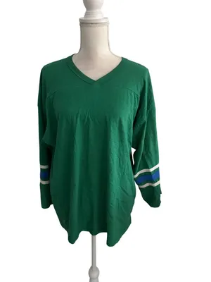 DAYDREAMER Green Blue Raglan Long sleeve Top Size S/M thumbnail 3