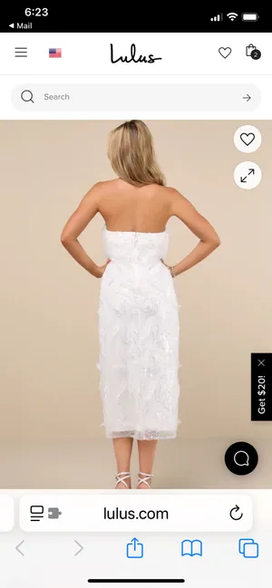 Lulus Brilliant Arrival White Strapless Sequin Midi Dress thumbnail 3