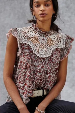 ANTHROPOLOGIE Othilia Malia Lace Top Medium thumbnail 1
