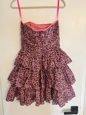 Betsey Johnson Pink Floral Tiered Ruffle Dress thumbnail 5