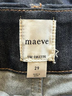 Maeve Colette High-Rise Wide-Leg Cropped Jeans Dark Denim Size 29 thumbnail 15