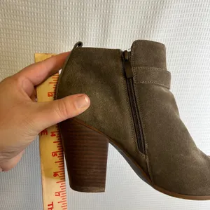 Franco Fortini Lexi Women Brown Suede Block Heel Ankle Bootie Buckle Size 10 thumbnail 7