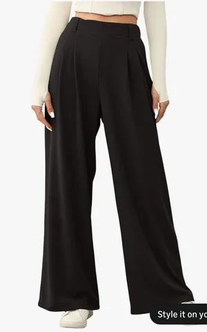 Amazon Wide leg pants elastic waist thumbnail 1