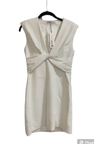 Zara Nwt White Mini Dress Sz Xs thumbnail 1