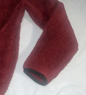 Victorias Secret PINK Teddy Full Zip relaxed jacket cozy fleece sherpa Maroon S thumbnail 7