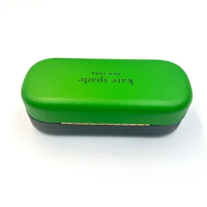 Kate Spade New York Hard Shell Eyeglass Sunglasses Case‎ Flipper Top Green Black thumbnail 3