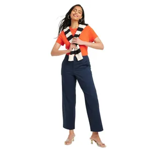 NWT A New Day Womens High-Rise Straight Ankle Chino Pants 89476958 Navy Blue 4 thumbnail 3