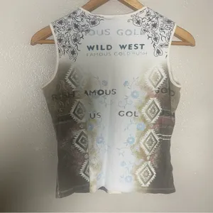 Vintage Route 66 White Tank Top with Brown Ombre‎ 2000s size small stretch thumbnail 4