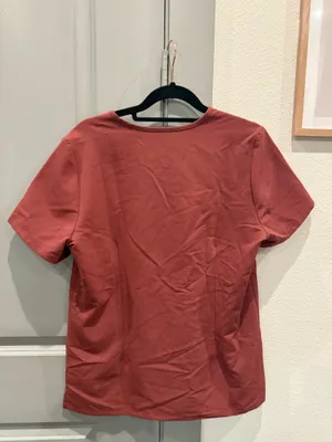 FIGS Catarina Scrub Top Dark Cherry thumbnail 2