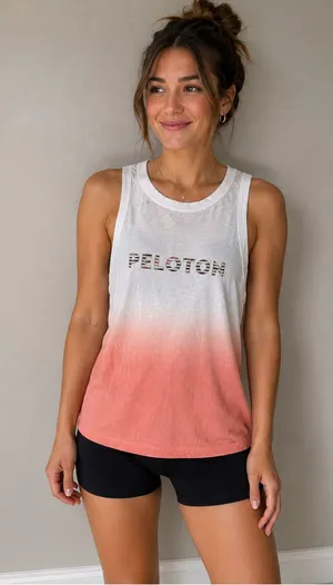 Peloton Women’s White Ombré Go To Racer Back Tank thumbnail 1