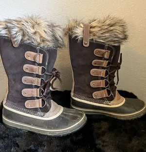 Sorel "Joan Of Arctic" Suede And Faux-Fur Waterproof Snow Boot, 8 Brown thumbnail 1