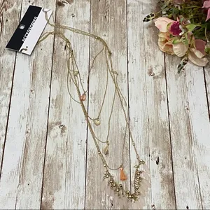 Gold-tone Multi Layered Tassel Beaded Long Necklace thumbnail 7