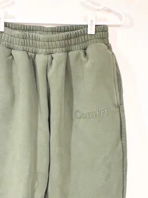 Comfrt Green Pull On Athletic Jogger Fleece Lined Sweatpants Unisex Medium thumbnail 2
