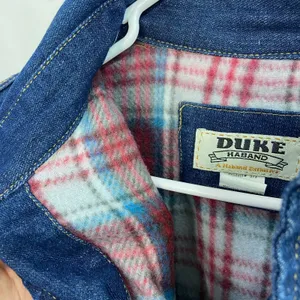 Vintage Duke Haband men's soft fleece lined denim‎ snap button pocket jacket M thumbnail 7