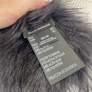 Club Monaco Faux Fur Pull Through Scarf Womens OS‎ Black Winter Collar Stole thumbnail 4