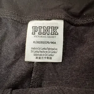 PINK Victoria's Secret Black Leggings with Floral and Lettering thumbnail 2