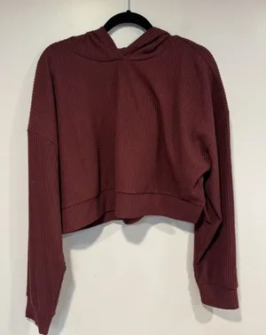 As Revival‎ ribbed maroon cropped sweatshirt thumbnail 1