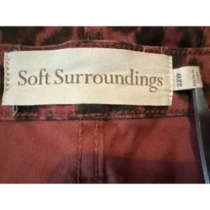 Soft Surroundings‎ Metro Denim Leopard Print Pants Red Black 22W 5DU24 Stretch thumbnail 6