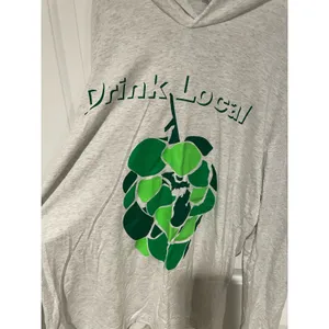 Next Level Apparel Michigan drink local grapes wine long sleeve hooded shirt medium thumbnail 3
