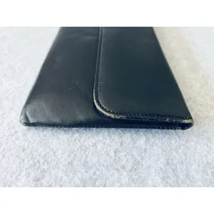 Vintage Black Leather Clutch Purse 1950s 60s made in England Rikes Dayton Ohio thumbnail 4