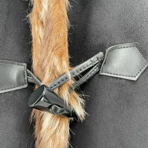 Black Faux Fur Lined Hooded Winter Coat Microsuede Coldwater Creek Petite L | 14 thumbnail 8