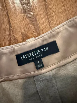 Lafayette 148 New York NWT taupe melange pleat crop pant 4 thumbnail 4