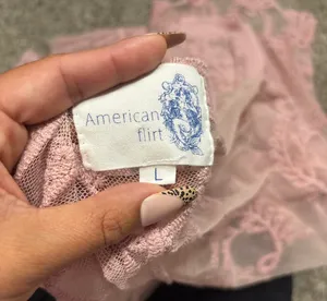 American Flirt Pink Lace Duster Kimono Sheer Mesh Long Cardigan thumbnail 3