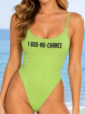 Missguided "1-800-NO-CHANCE" One‎ Piece Bathing Suit nwt thumbnail 1